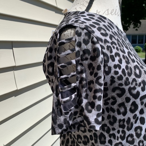 MICHAEL MICHAEL KORS Gunmetal Leopard Print T-Shirt - Picture 5 of 14